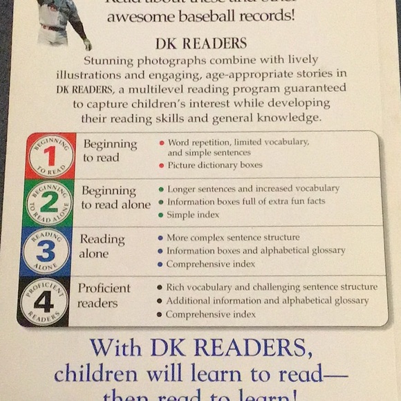 KIDS EARLY READING BOOK, BASEBALL RECORD BREAKERS…early alone reader - Picture 3 of 5